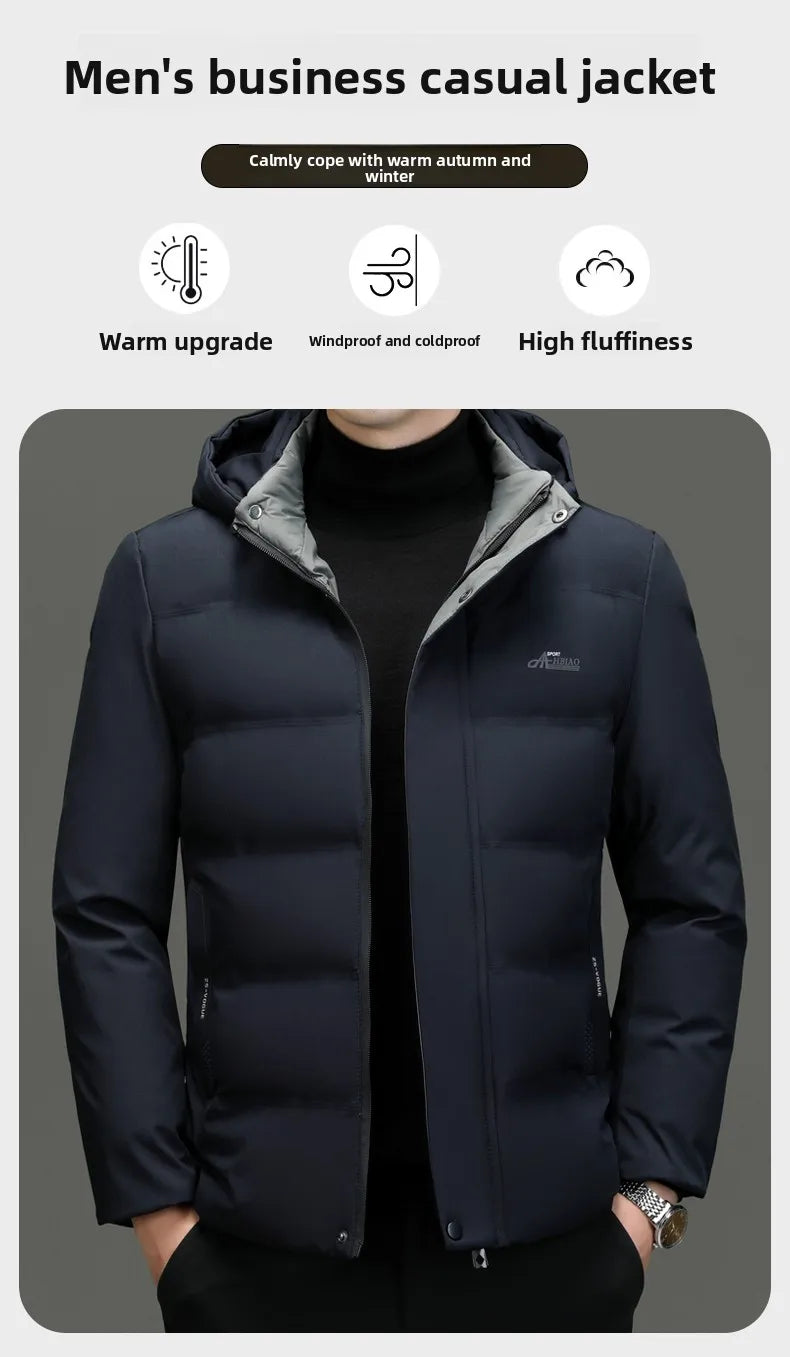 Top Grade Thicken Fashion Hooded Winter Warm Outerwear Designer Business Parka Coat Mens Newest Jacket Windbreaker
