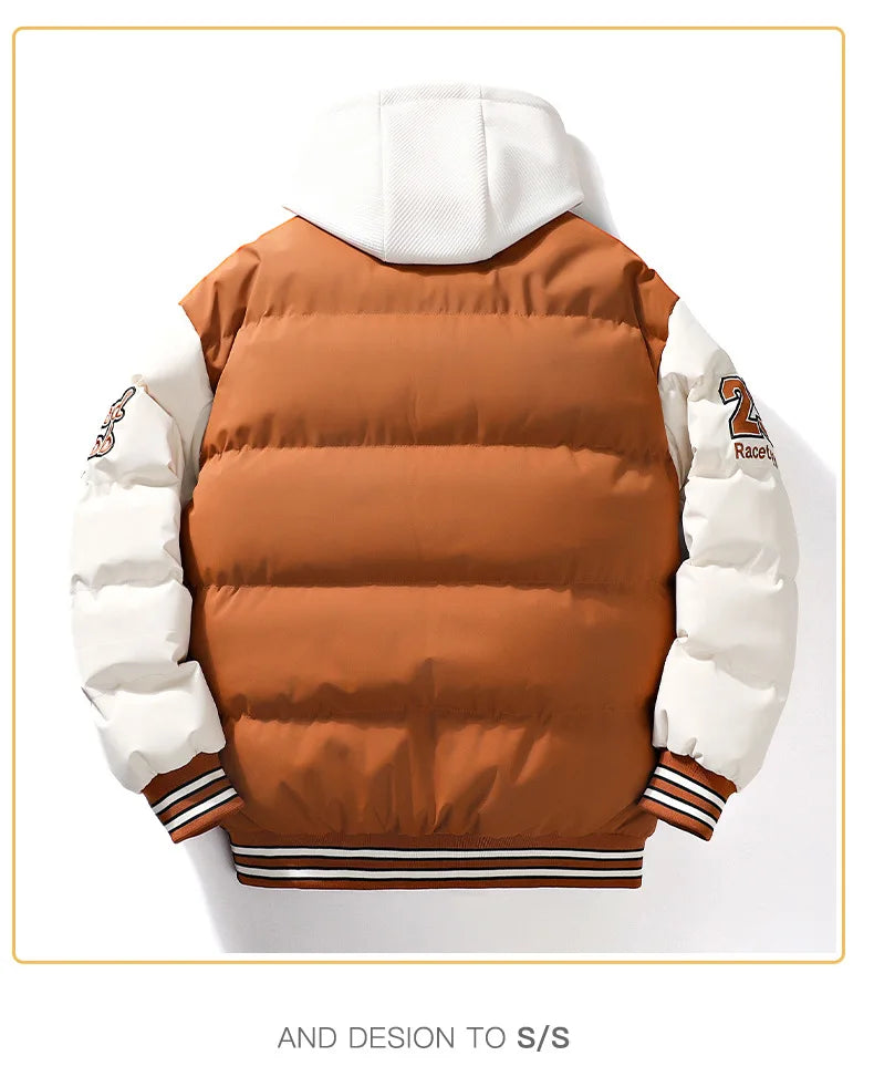 Supzoom New Arrival Casual Embroidery Mens Winter Trendy Fake Two-piece Hooded Bread Suit Couple Cotton-padded Jackets And Coats