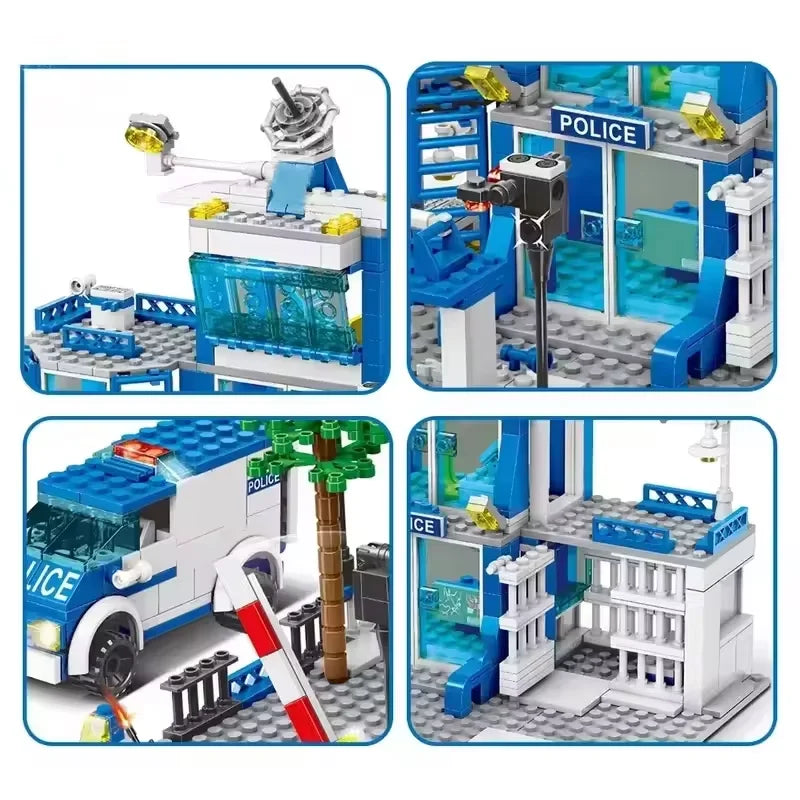 New 760PCS Building Blocks Police Station Military City Construction Set DIY Figures Bricks Educational Toy For Kids Adults Gift