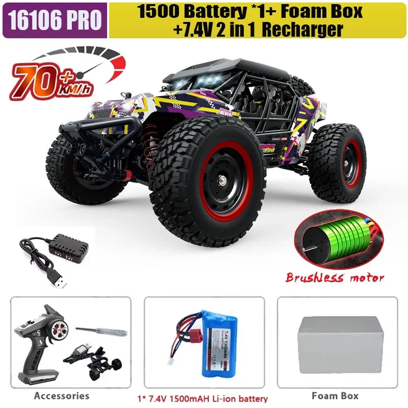 SCY or JJRC Q130 70KM/H 60KM/H 50KM/H  4WD RC Car with LED Remote Control Cars High Speed Drift Monster 4x4 Truck Rc Cars 144001