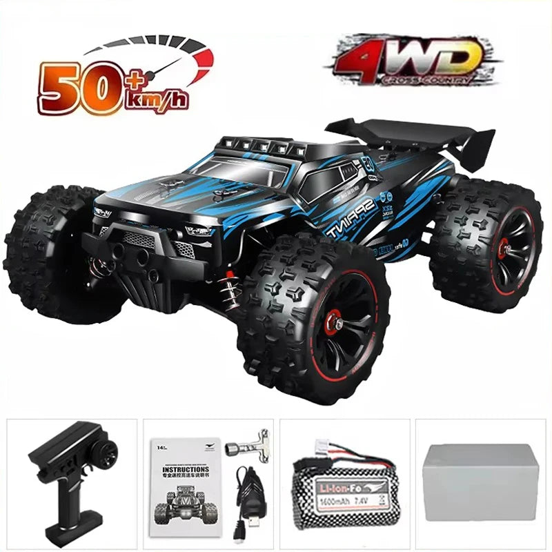 1:16 85KM/H Or 50KM/H 4WD RC Car With LED Remote Control Cars High Speed Drift Monster 4x4 Truck for Kids vs Wltoys 124017 Toys