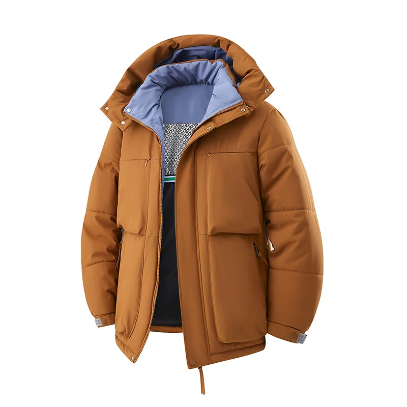 Winter Man Windproof Casual Puffer Jacket Men Thicken Outdoor Detachable Hat Jacket Man Multi Pocket Loose Parka Windbreaker 8XL