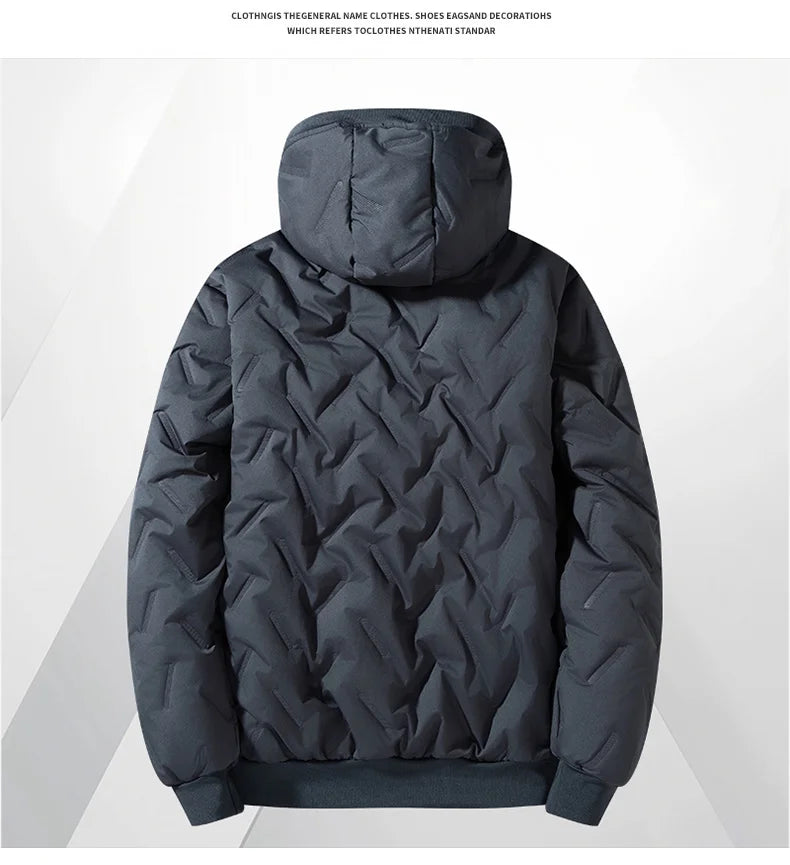 Men's Fleece Cotton Jacket Windproof Waterproof Stand Collar Coat Faionable Urban Sle Long Sve Coat Jacket