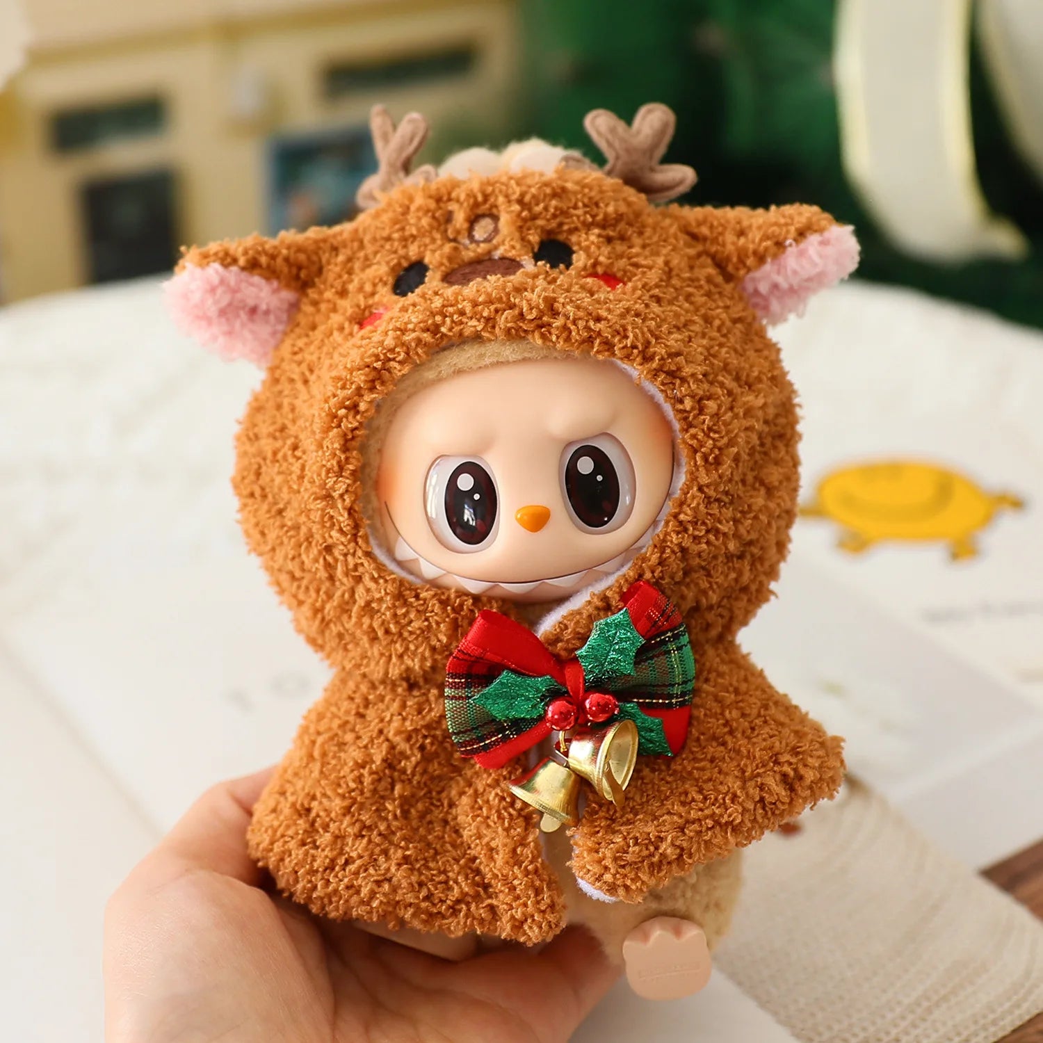 1 Set 17cm Labubu Christmas Baby Clothes Snowman Elk Santa Claus Outfit For 1st 2nd 3rd Gen Doll Xmas Holiday Gift