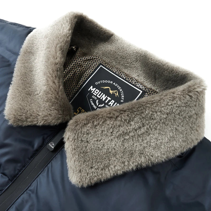 Top Grade Middle-aged Men Bubble Puffer Windbreaker Coat Parka Jacket Winter Plus Velvet Thickened Short Outerwear