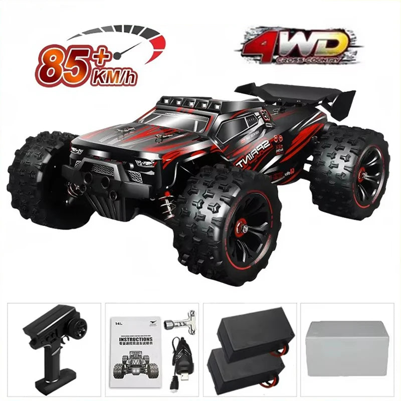 1:16 85KM/H Or 50KM/H 4WD RC Car With LED Remote Control Cars High Speed Drift Monster 4x4 Truck for Kids vs Wltoys 124017 Toys
