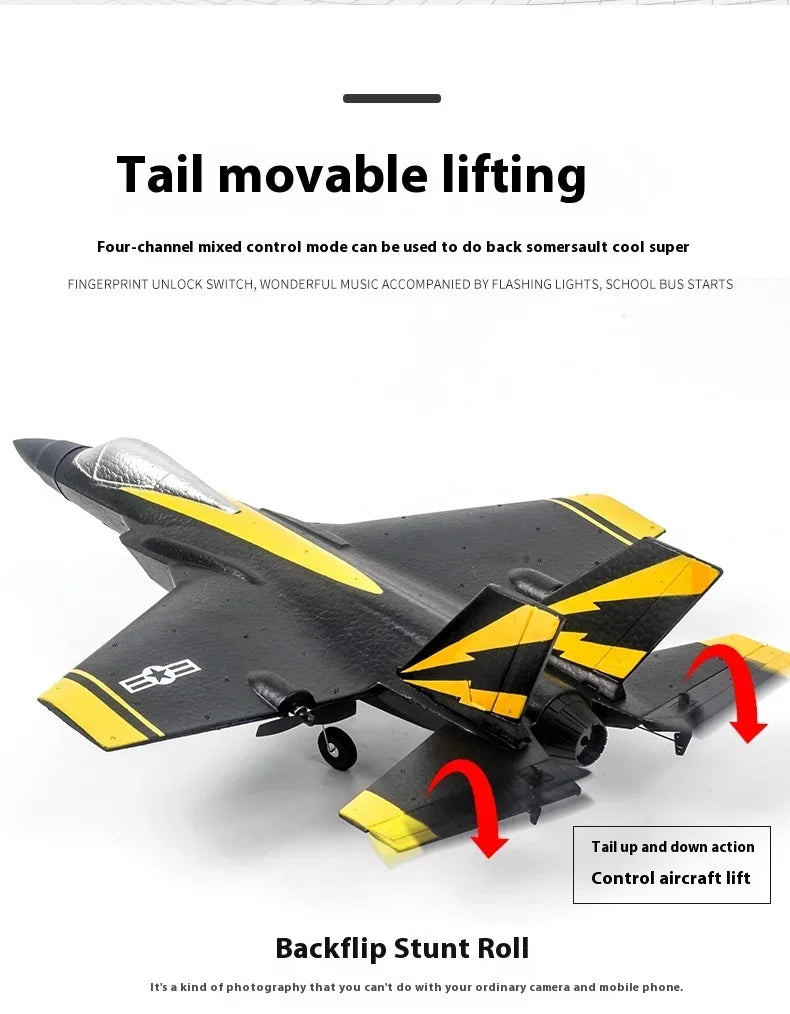 F35 Remote Control Foam Glider | Colorful LED Lights | 2-Channel RC Plane | Fixed Wing Model | Best Kids Toy