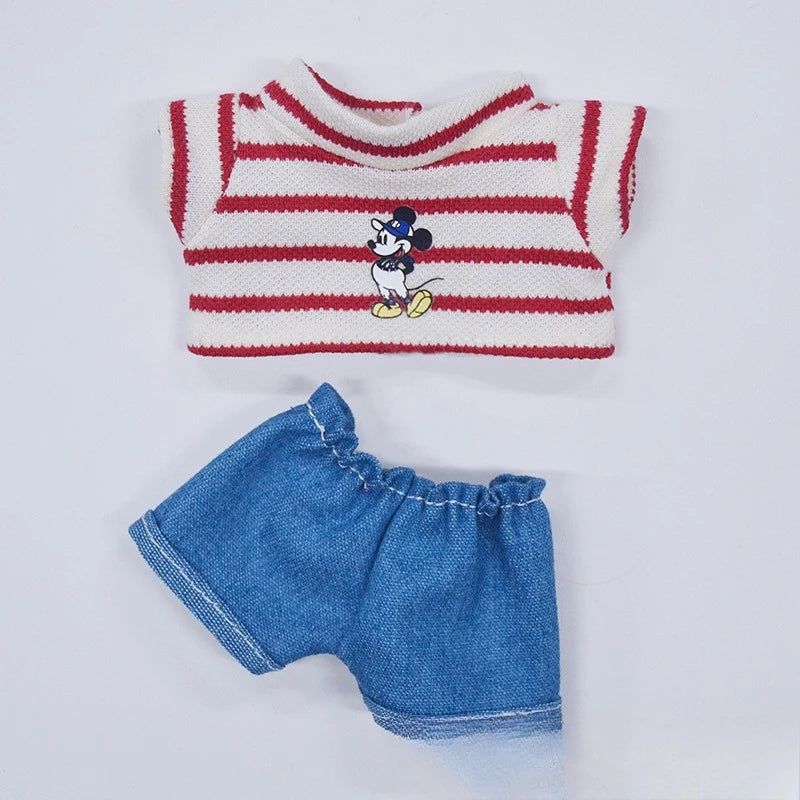 labubu clothes Summer Striped T-shirt Refreshing Set, Top and Shorts Change set, Daily outfits ,labubu accessories(No dolls)