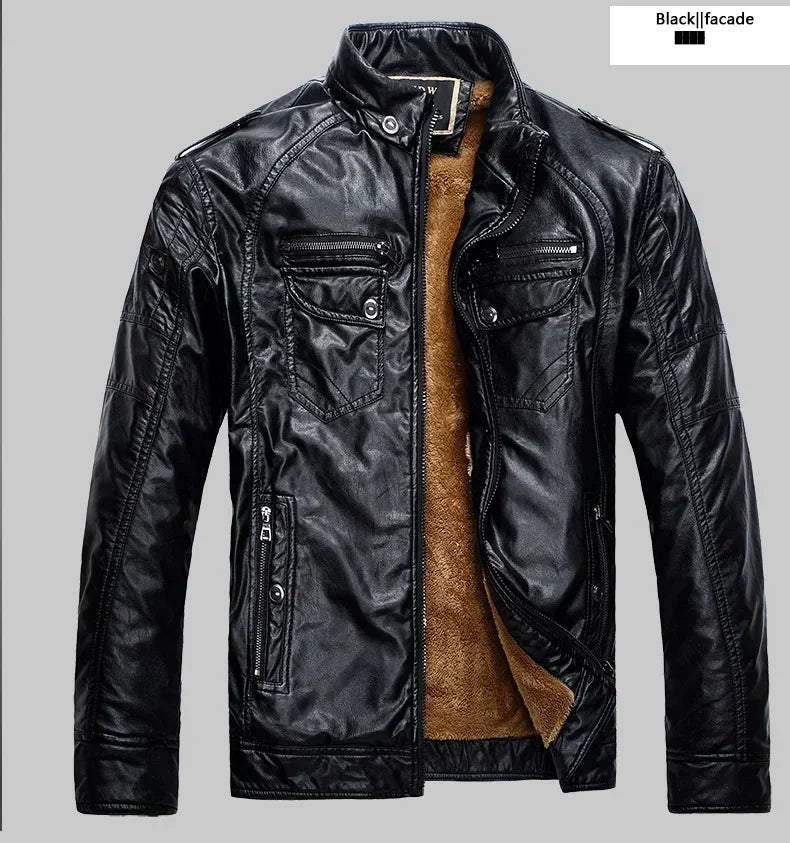 Plus Velvet Pu Leather Jacket Casual Blazer Jackets Men's Slim Fit Coats Jacket Streetwear Man Outerwear Leather Suit Vintage