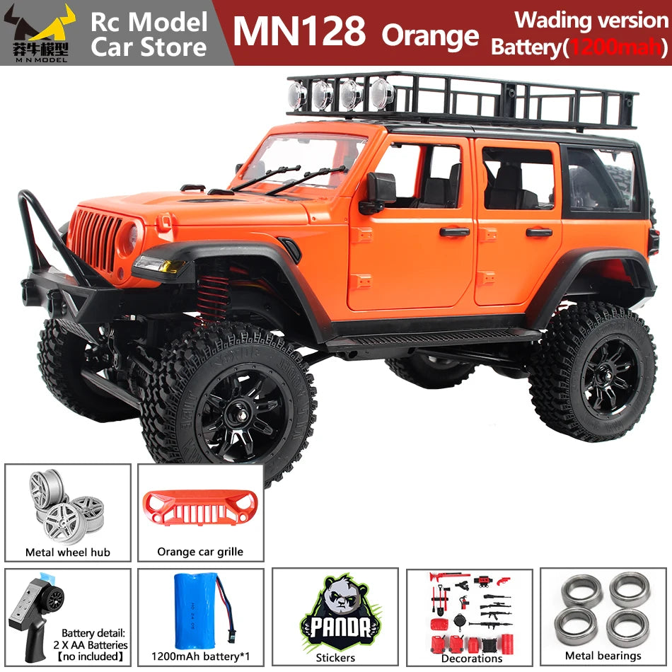 MN MODEL 1:12 Panda RC 4X4 Diving Wading Off-road Car Rock Crawler All Terrain Vehicle Buggy SUV Climbing Truck Toy for Adult