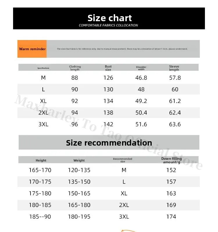 COMXZ Men Puffer Jacket Luxury Mao Collar Hooded Outdoor Office Thickened Parka Casual Travel Windproof Winter Long Puffer Coat