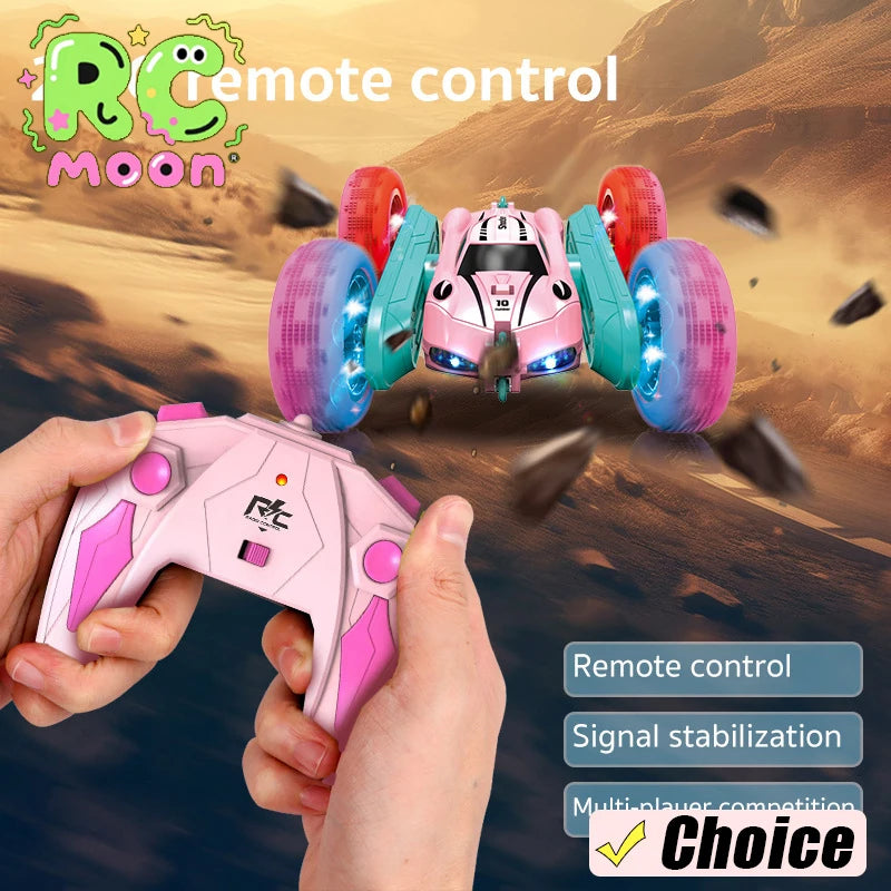 2.4G Remote Control Car  Double Sided Flip Endurance  360 Degree Rotation 4-Wheel Drive Mini Electric Car Toys For Children