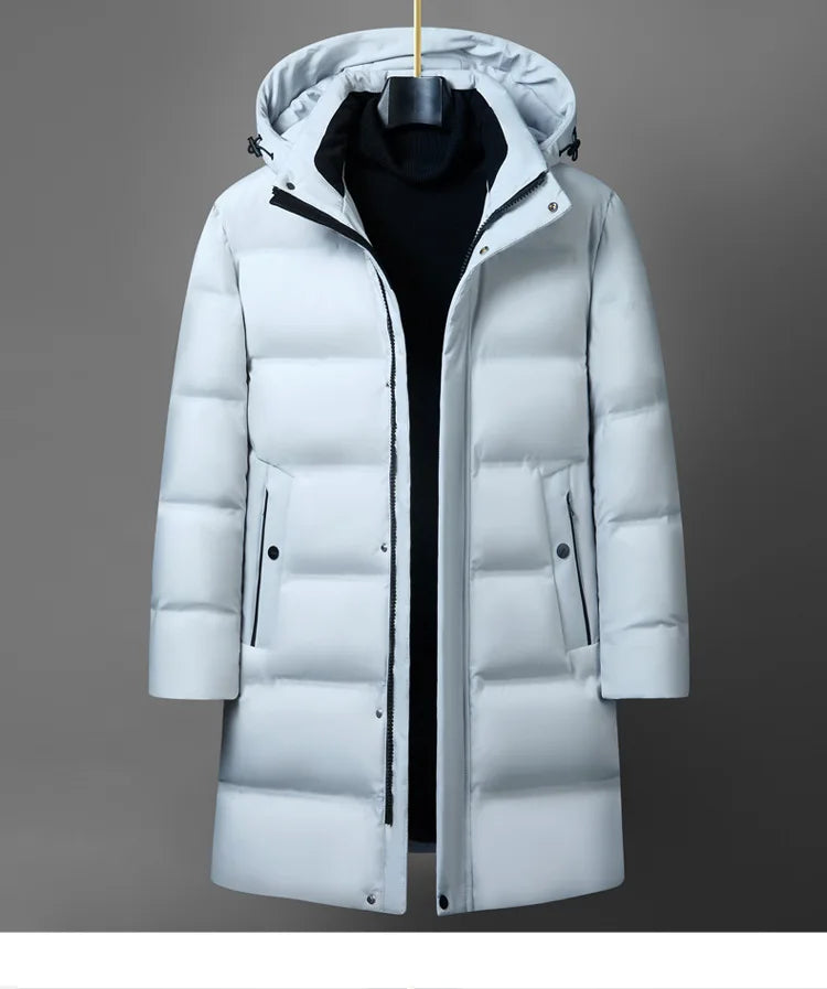 Canada Fashion Winter Jacket for Men Down Coat Parka Men's White Goose Down Jacket Collar Hooded Warm Thick Long Padding M-4XL