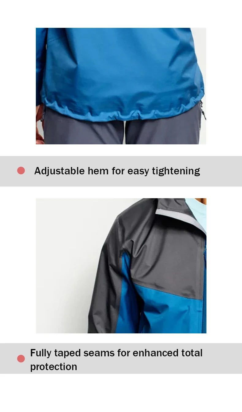 Men's Ultralight 3L Wading Jacket Waterproof Breathable for Hunting Camping Fishing - Lightweight Outdoor Rain Outwear