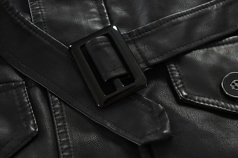 New High Quality Jacket Men's Street Windbreaker Coat Men Leather Clothing Thick Jacket Fleece Men Casual Jacket PU