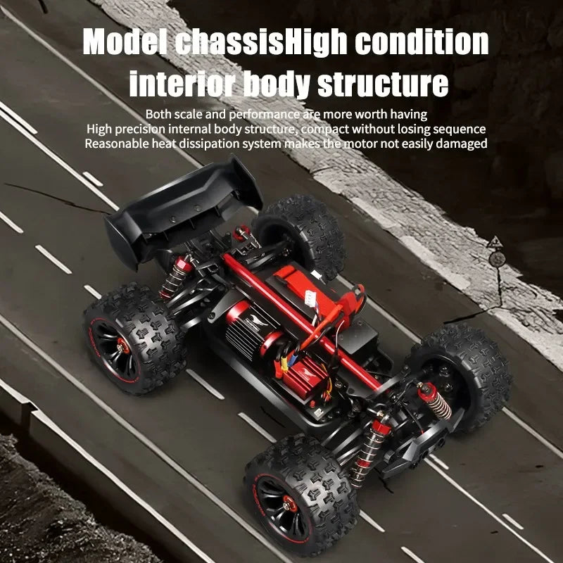 1:16 85KM/H Or 50KM/H 4WD RC Car With LED Remote Control Cars High Speed Drift Monster 4x4 Truck for Kids vs Wltoys 124017 Toys