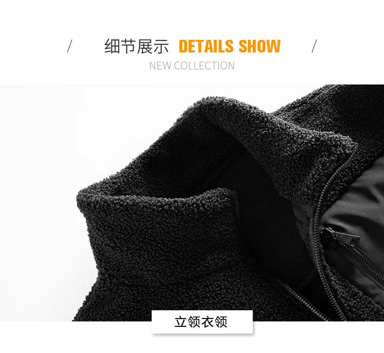New Autumn Winter Sports Outdoor Stand Up Collar Casual Loose Couple Coat Men'S Thick Fashion Versatile Warm Polar Fleece Jacket