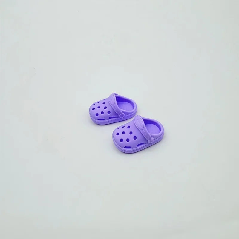 17cm Laubub Doll Fashion Hole Shoes Cute Mini Beach Slippers for Labubu V1 V2 V3 Dolls Change Accessories Toys Birthday Gift