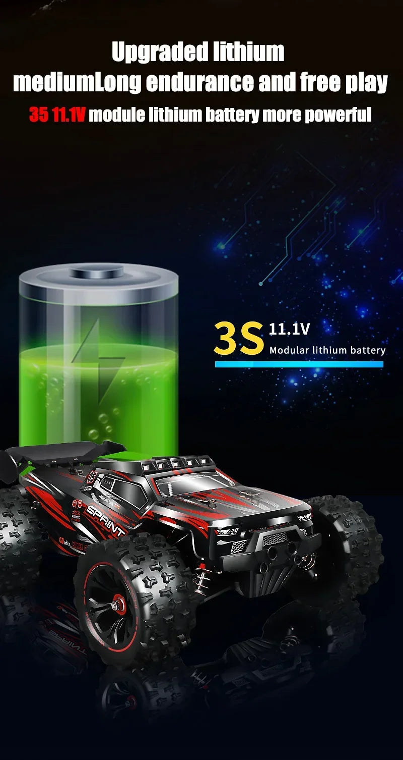 1:16 85KM/H Or 50KM/H 4WD RC Car With LED Remote Control Cars High Speed Drift Monster 4x4 Truck for Kids vs Wltoys 124017 Toys