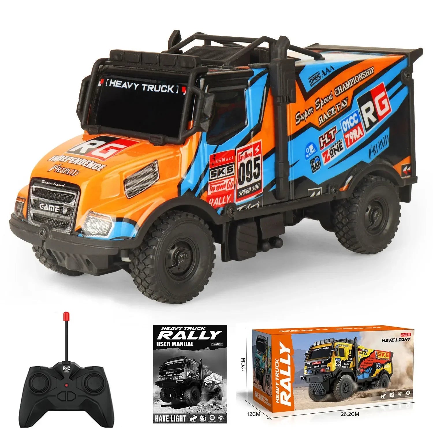 Remote Control Heavy Duty Race Trucks Rally Inspired Climbing Off-Road Vehicle With Lights Electric Models Kids Birthday Gifts