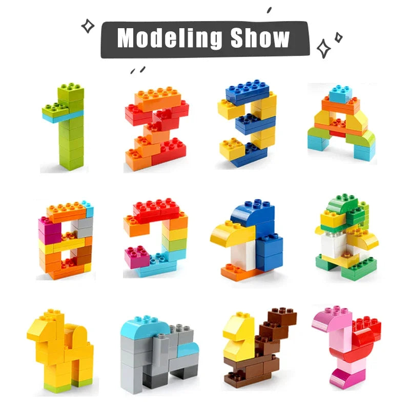 500g/bag DIY Big Size Creative Building Blocks Set Colorful Classic Basic Compatible With Duplo Kid Educational Toy For Children