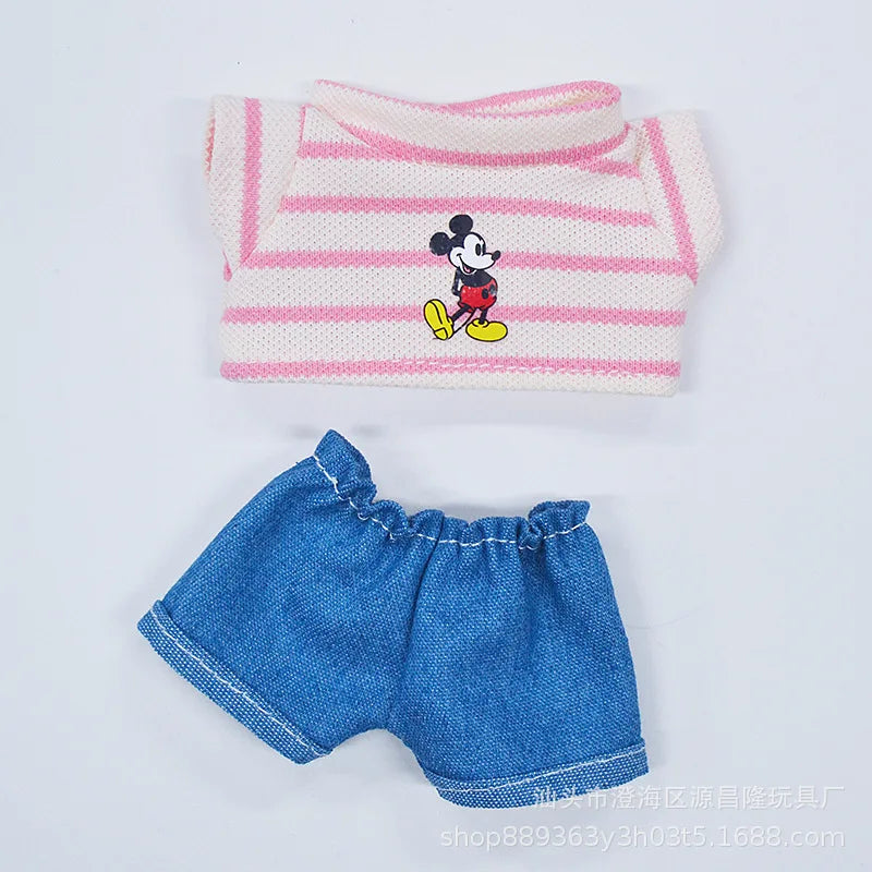 labubu clothes Summer Striped T-shirt Refreshing Set, Top and Shorts Change set, Daily outfits ,labubu accessories(No dolls)