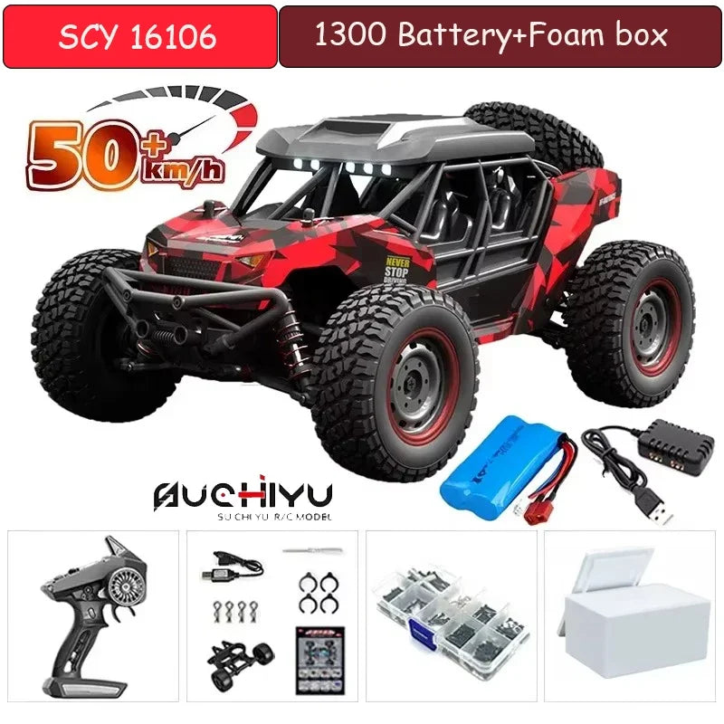 1:16 75KM/H or 50KM/H 4WD RC Car with LED Remote Control Cars High Speed Drift Monster Truck for Kids Vs Wltoys 144001 Toys