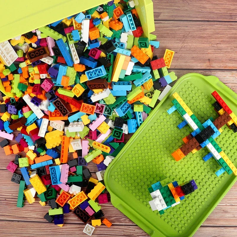Hot 500-1500 Pieces Building Blocks City DIY Creative Bricks Bulk Model Figures Educational Kids Toys Compatible All Brands