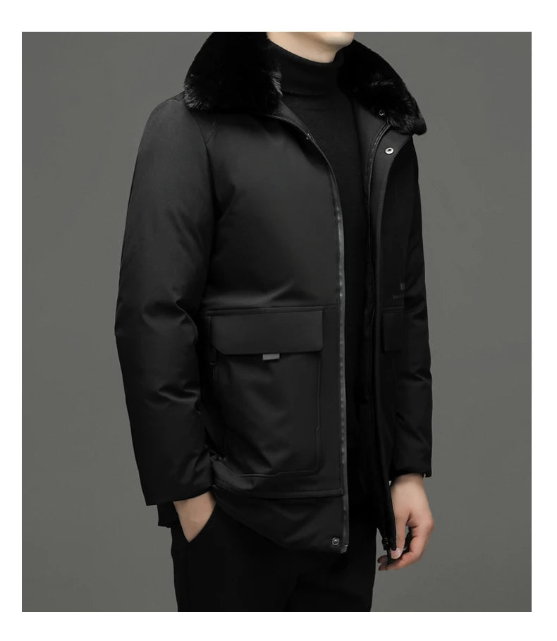 Top Grade Thick With Fur Hood Fashion Casual Designer Warm Parka Winter Coat Mens Newest Jacket Windbreaker Mens Clothes