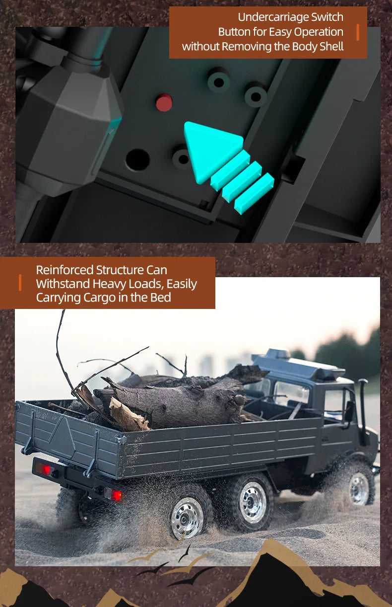 JJRC C8823 Rc 1:18 Scale Remote Control Off-Road Car Six-Wheel Drive Climbing Toy Full Proportion Rc Truck Toy Boys Gift