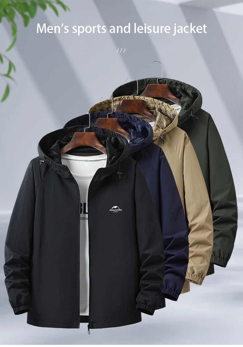 Naturehike Windbreaker Men Tactical Jacket Waterproof Outdoor Hooded Coat Sports Military European Field Climbing Thin Outwear
