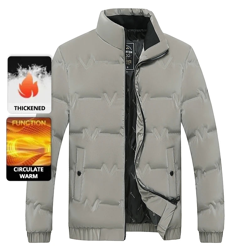 Top Grade Men's 2025 New Bubble Puffer Parka Jacket Windbreaker Coats Short Stand Collar Thickened Quilted Outerwear
