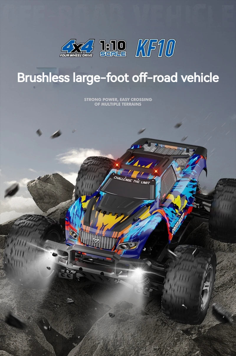 Kf10 Brushless High-Speed Rc Car 1:10 Scale Four-Wheel Drive Off-Road Climbing Remote Control Stunt Racing Toy For Ages 14+ Gift
