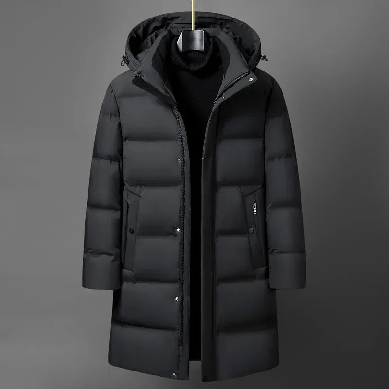 Canada Fashion Winter Jacket for Men Down Coat Parka Men's White Goose Down Jacket Collar Hooded Warm Thick Long Padding M-4XL