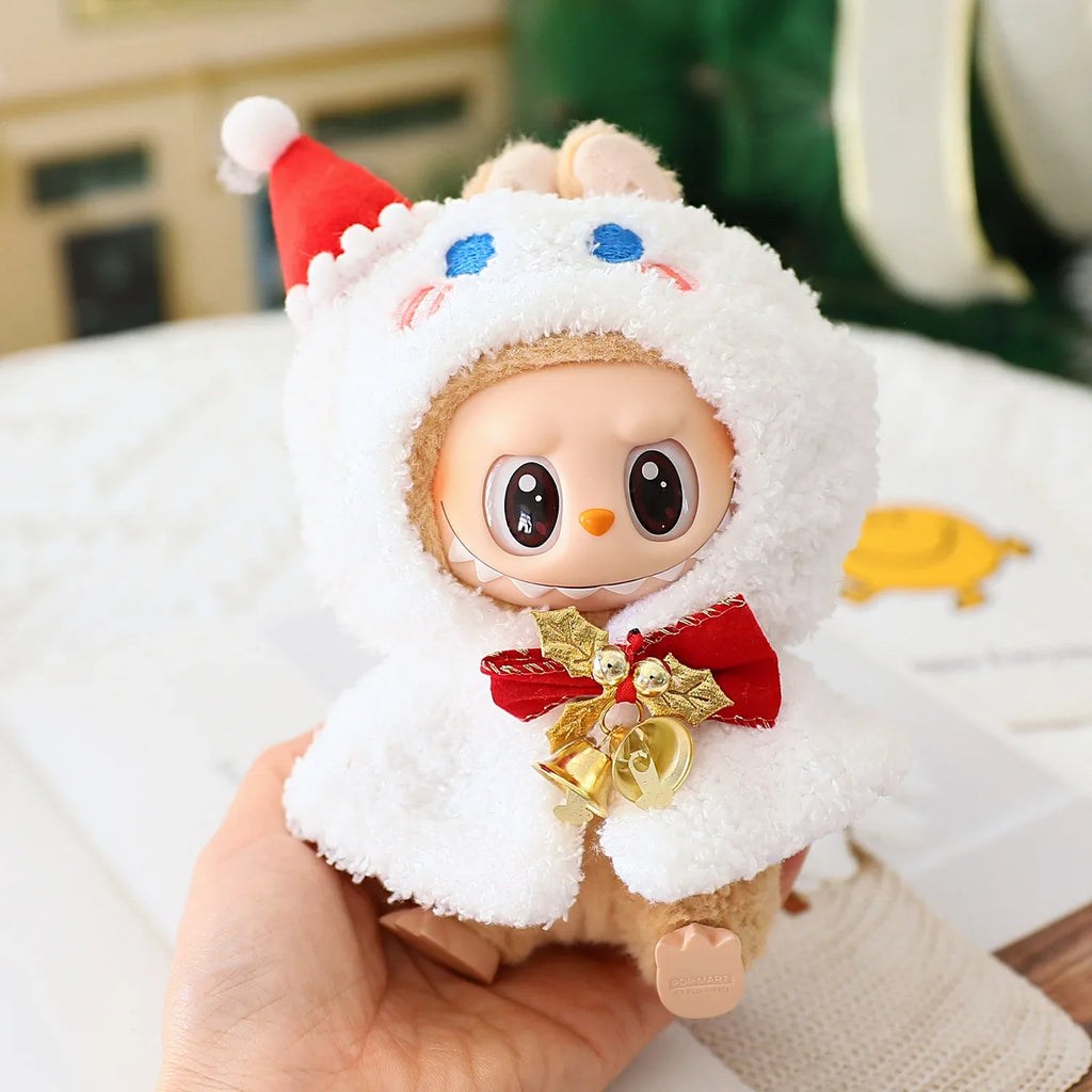 1 Set 17cm Labubu Christmas Baby Clothes Snowman Elk Santa Claus Outfit For 1st 2nd 3rd Gen Doll Xmas Holiday Gift