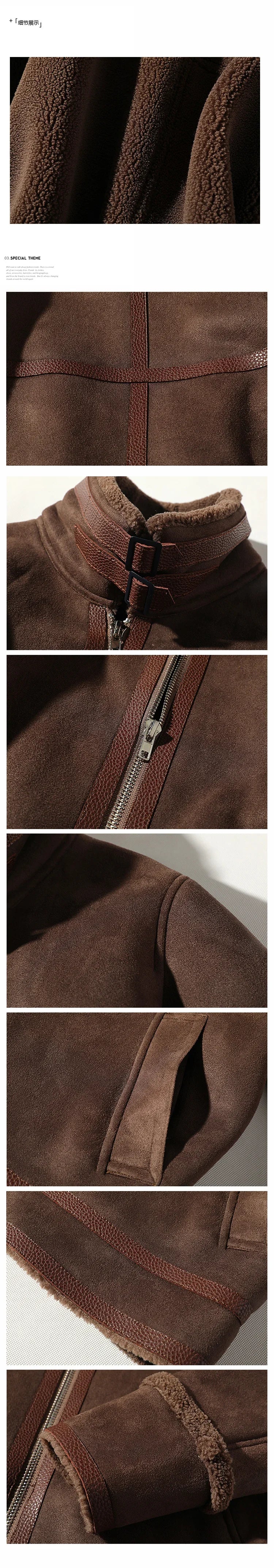 2024 Autumn Winter Men's Leather Jacket High-end Brand Plus Velvet Thickening Street Fashion Large Size Khaki Man PU Coats 5XL
