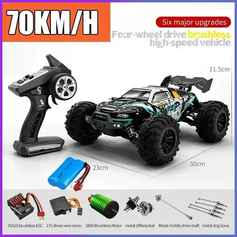 1:16 70km/h Super Brushless 50km/h Brushed RC Car 4x4 Off Road Remote Control High Speed Drift Racing Truck Toy Kids Adults