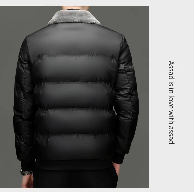 Top Grade Middle-aged Men Bubble Puffer Windbreaker Coat Parka Jacket Winter Plus Velvet Thickened Short Outerwear