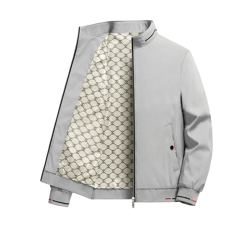 New Autumn Winter Men's Casual Sports Jacket Fashionable Trend Windproof Portable Pocket Stand Up Collar Fashionable Coat
