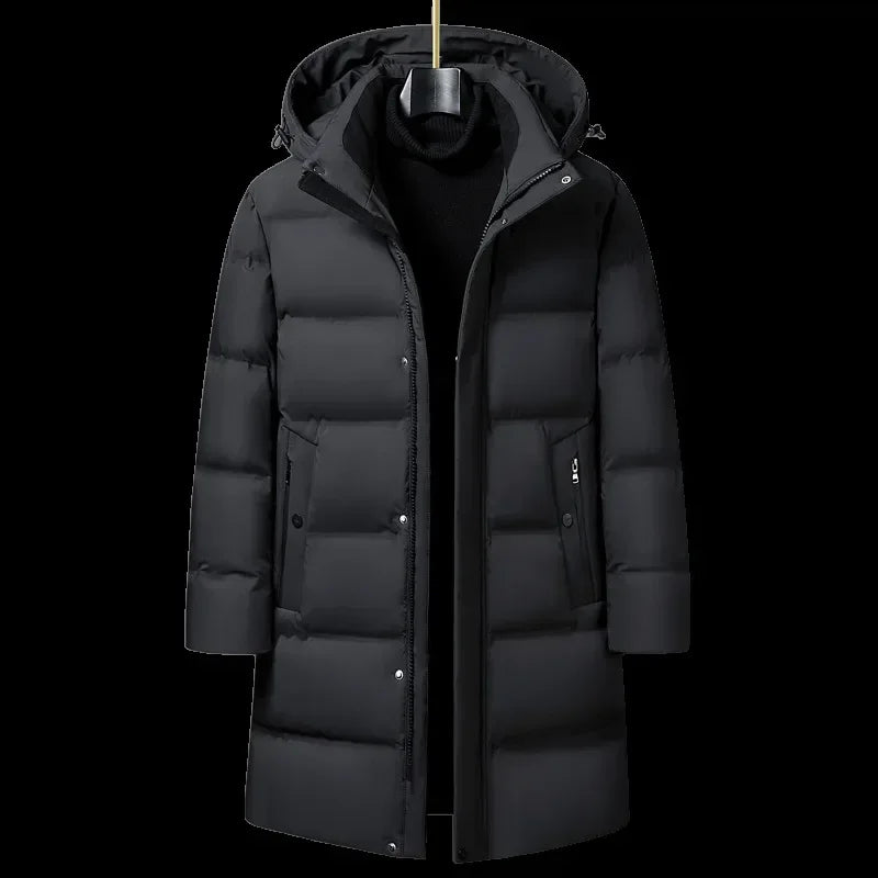 Canada Fashion Winter Jacket for Men Down Coat Parka Men's White Goose Down Jacket Collar Hooded Warm Thick Long Padding M-4XL