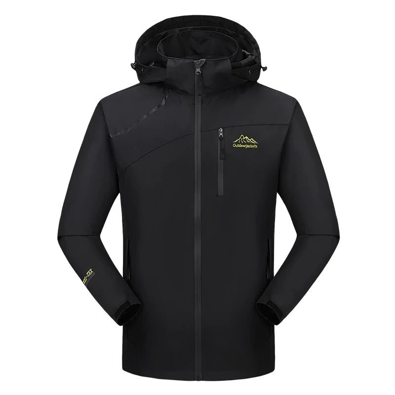 Men's Waterproof Hiking Jacket Autumn Men Large Size Windproof Windbreaker Outdoor Camping Hunting Running Fishing Sports Coats