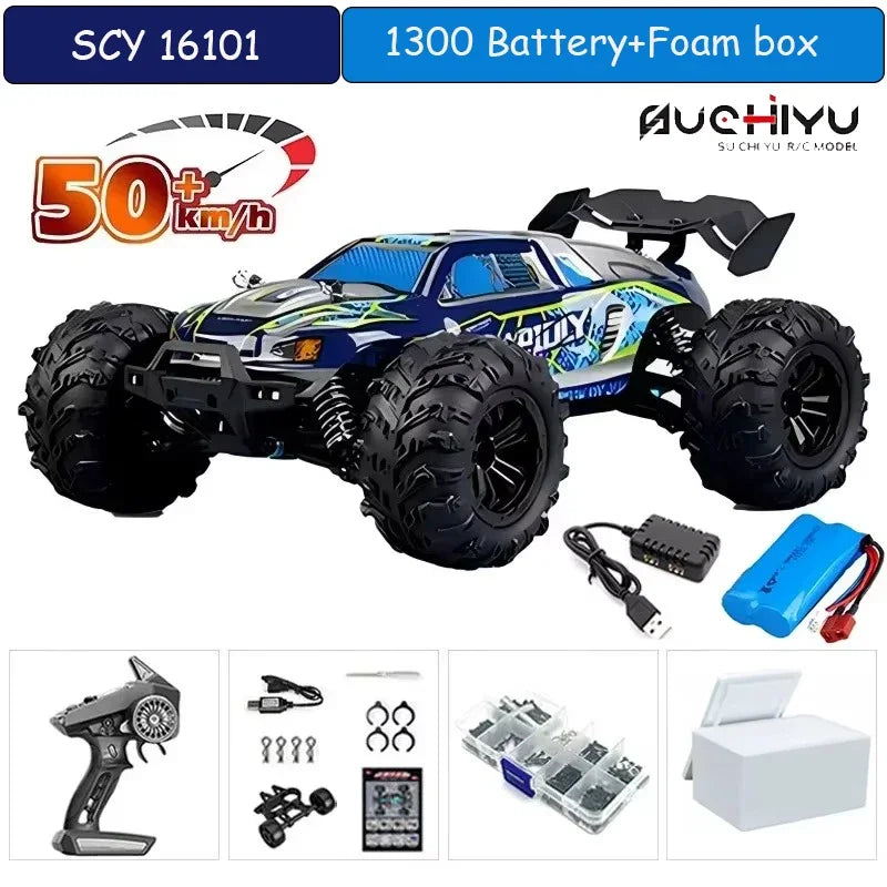1:16 75KM/H or 50KM/H 4WD RC Car with LED Remote Control Cars High Speed Drift Monster Truck for Kids Vs Wltoys 144001 Toys