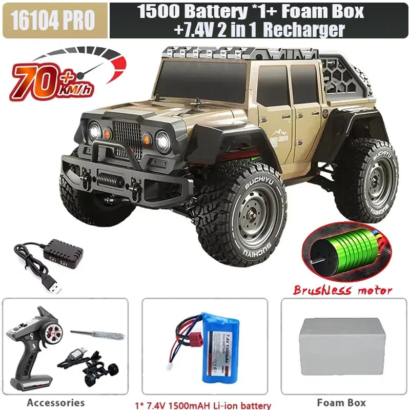 SCY or JJRC Q130 70KM/H 60KM/H 50KM/H  4WD RC Car with LED Remote Control Cars High Speed Drift Monster 4x4 Truck Rc Cars 144001