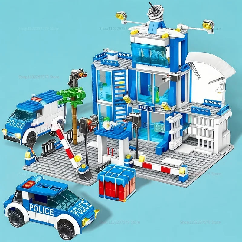 New 760PCS Building Blocks Police Station Military City Construction Set DIY Figures Bricks Educational Toy For Kids Adults Gift