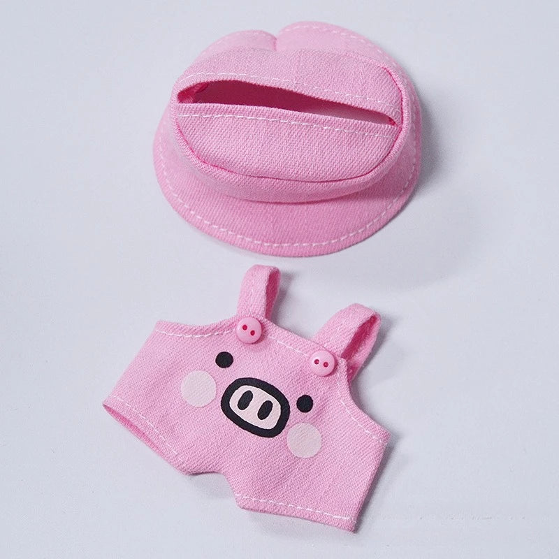 Overalls Clothes for Labubu V4 Clothing for Labubu 4.0 The Monsters Pin for Love Series Doll Outfit Fisherman Hat Parts