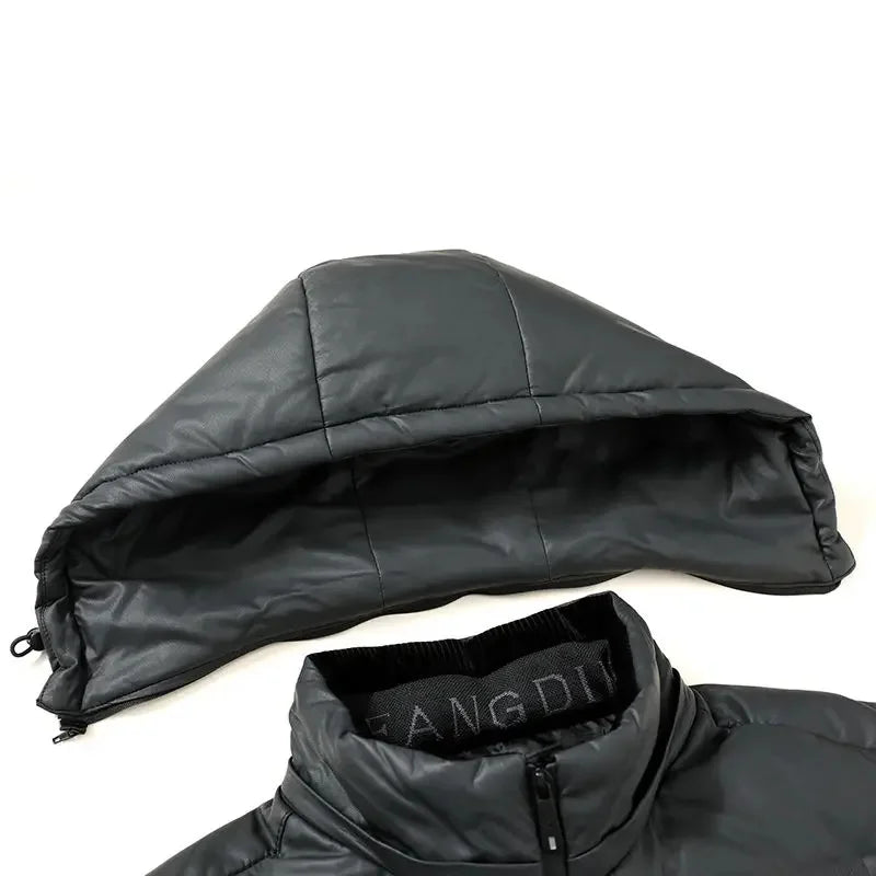 Winter Hooded Down Jacket Men Thicken Warm Genuine Leather Man Luxury Coat Male Fluffy Sheepskin Puffer