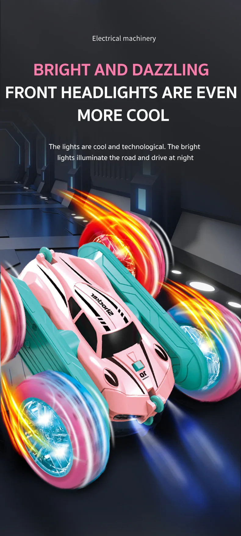 2.4G Remote Control Car  Double Sided Flip Endurance  360 Degree Rotation 4-Wheel Drive Mini Electric Car Toys For Children