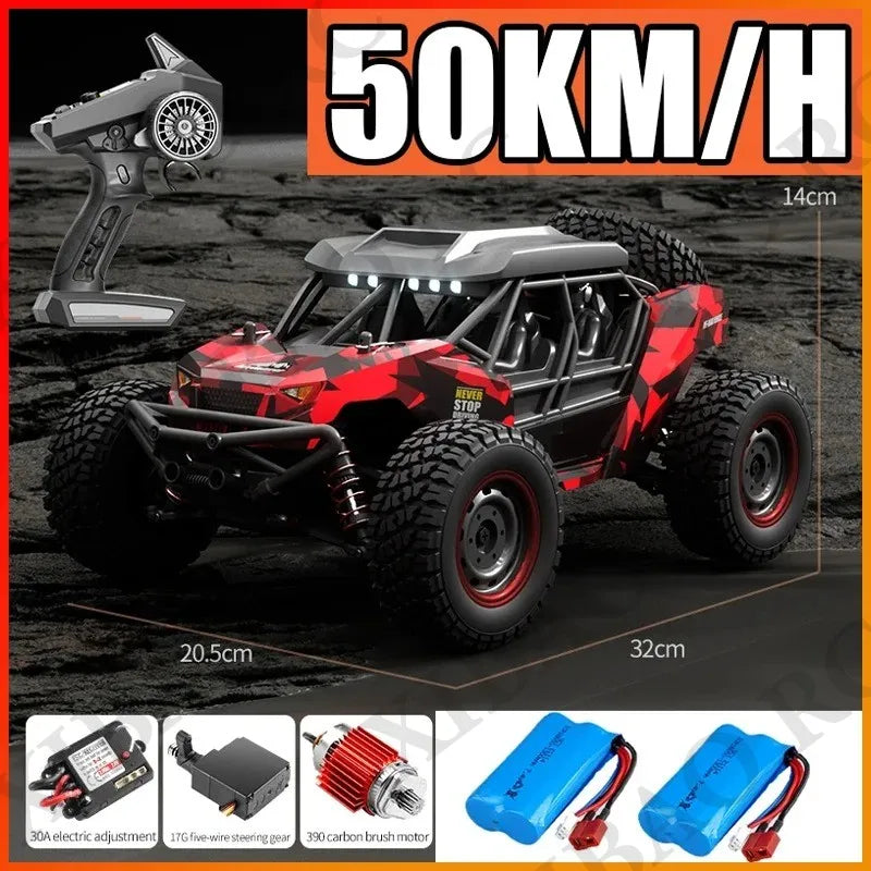 Rc Car Off Road 4x4 High Speed 70KM/H Remote Control Car with LED Headlight Brushless 4WD 1/16 Monster Truck Toys for Boys Gift