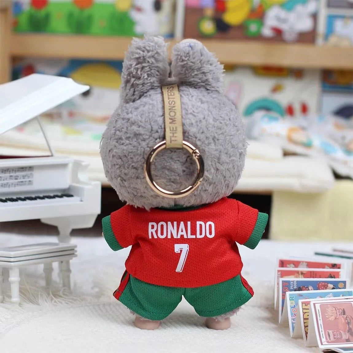 17cm Labubu Football Vinyl Pendant Doll Size 7 V1V2 V3 DIY Clothing Set Sportswear for Kids Creative Child Gift Toy