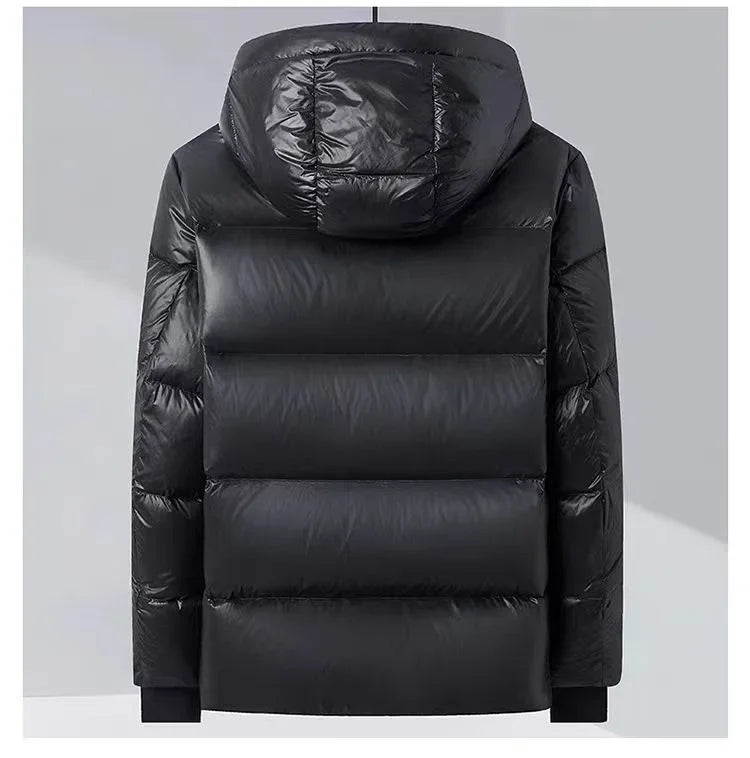 Down Jacket Men Winter Waterproof Goose Jacket Men Luxury Brand Hooded Feather Goose Coat Women Black Puffer Jacket Man 2023 New